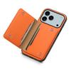 For iPhone 17 Pro Max Case with Card Slots Kickstand Calf Texture Leather Phone Back Cover