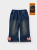 Girls' Plush-Lined One-Piece Jeans - Autumn/Winter 2025 Thickened Pants for Baby Girls