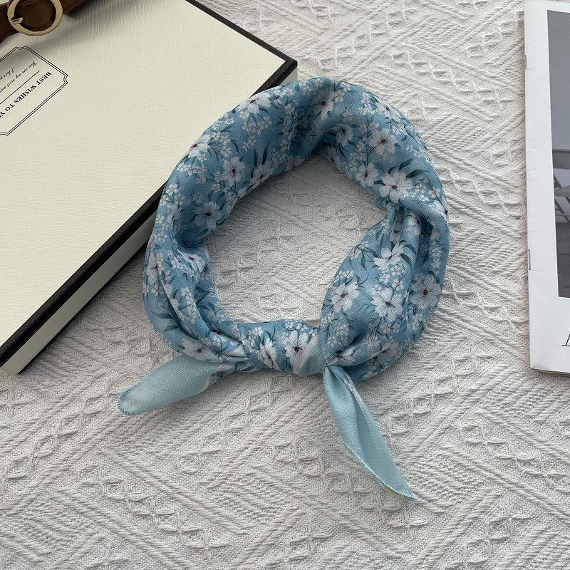 58*58cm Baumwoll-Quadrat-Schal Bandana, Kopfbedeckungen für Frauen, Kopftuch Taschentuch, Quadratischer Schal Stirnband, Vielseitige Schals für Frauen