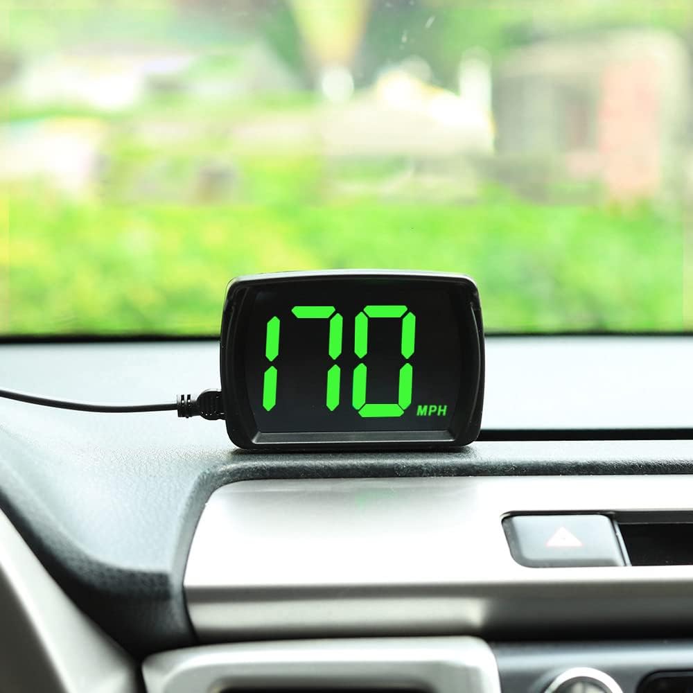 Neues Tachometer HUD GPS Digitaler Geschwindigkeitsmesser MPH Speedo Head-Up-Display für Autos LKW, USB-Kabel Plug & Play (Nur G20 Grün)