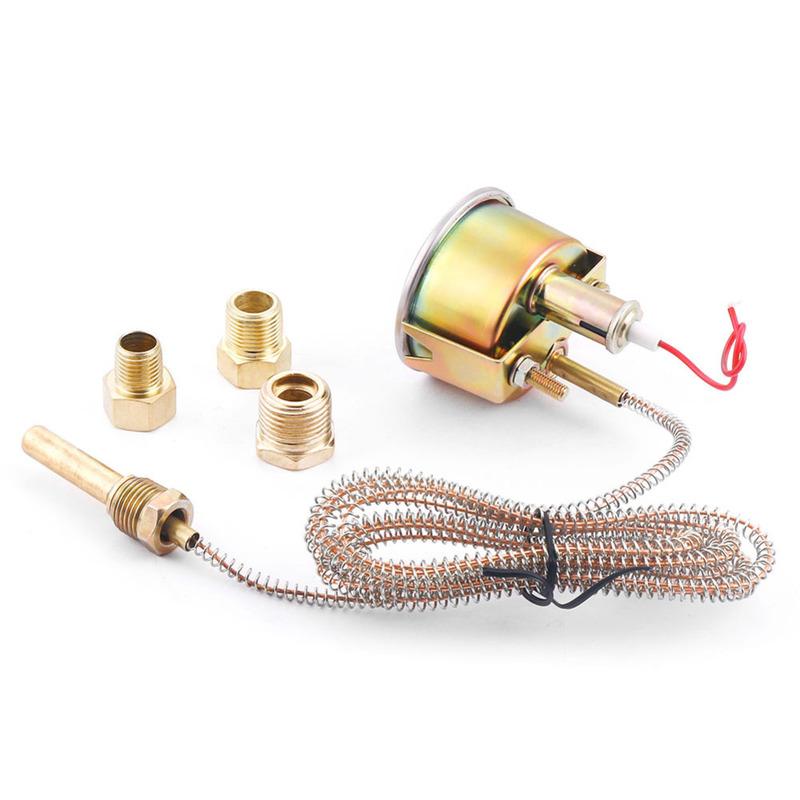 Termometro dell'acqua da 2" 52 mm per auto, navi, camion, accessori 50-140°C/130-280°F Cavo Lunghezza 1,8 M Indicatore di temperatura dell'acqua