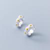 Flower Little Daisy Earrings Copper Ear Stud Exquisite Hoop Earrings  Women
