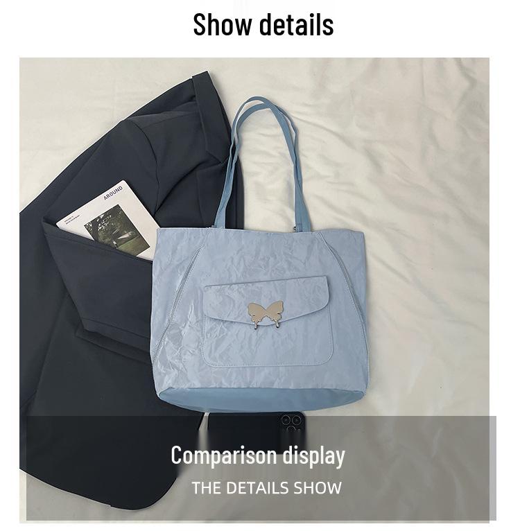 Metal Butterfly Waterproof PU Tote: Large Multifunctional Backpack & Commute Shoulder Bag for Women