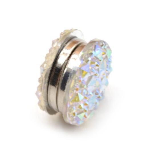 1 пара круглых магнитных женских брошей со стразами и застежкой шарфа Абая мусульманская булавка белый