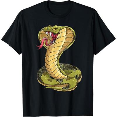 Moda Street Manga Curta Camisetas 3D Cobra Estampa Camisetas Feminino Masculino Roupas Femininas Camiseta Masculina Tops de Algodão Verão
