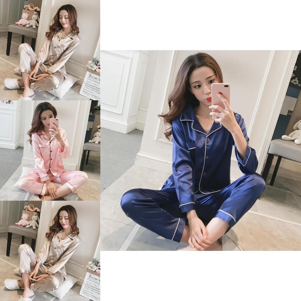 Luxuriously Soft Ice Fabric Ladies Long Sleeve Pyjamas Set For Ultimate Comfort