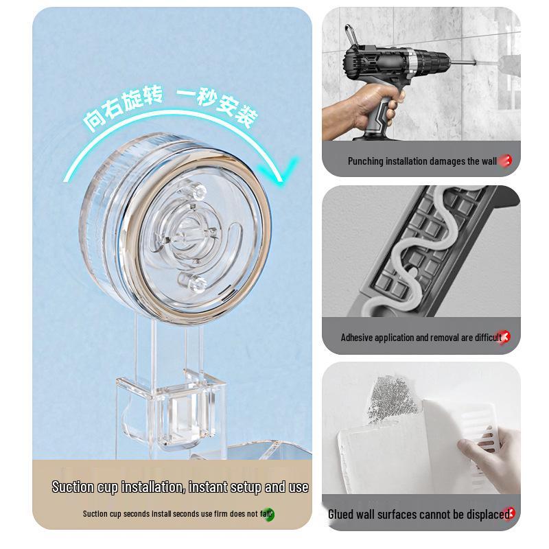 Wall-Mounted No-Drill Suction Cup Socks and Underwear Drying Rack for Balconies