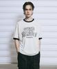 BUNKERBUSTER Typographic Ringer Short Sleeve T-Shirt Mq2Tu258_Off White