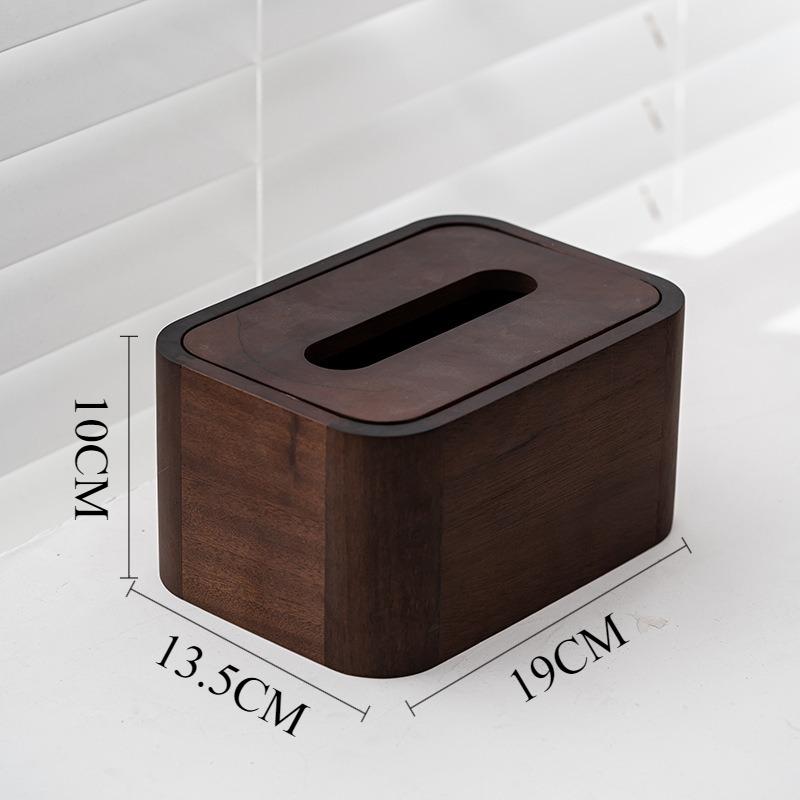Walnut Wood Tissue Box Elegant Luxury Creative Tissue Case Rectangular Aesthetic Napkin Box Home Dining Table Storage Boxes