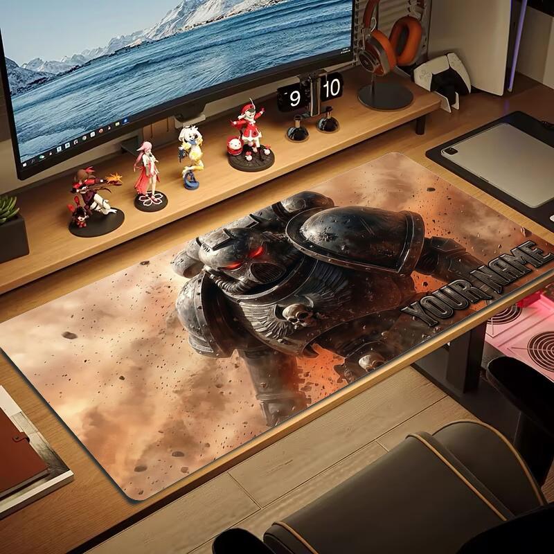 Custom Name Warriors 4K Mouse Pad Large Gaming Table Cushion Nonslip Laptop Tablet Big Mousepad Xxl Mat Mini Pc Playmat With Lock Edge