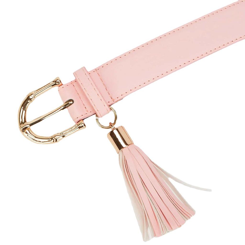 New Summer Women's Belt Pink Tassel Pendant Versatile Pin Buckle Fashion Belt