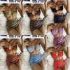 2026 Drawstring Straps Skirt Mesh Three-piece Swimsuit Bikini