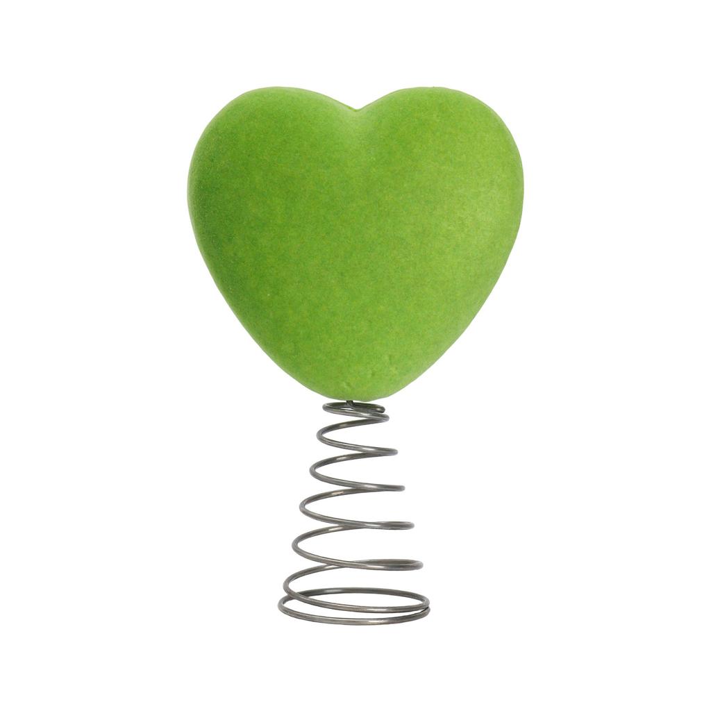 Creative Fluorescent Green Flocked Heart Shaped Tree Top Decoration, Irish Holiday-themed Ornament.