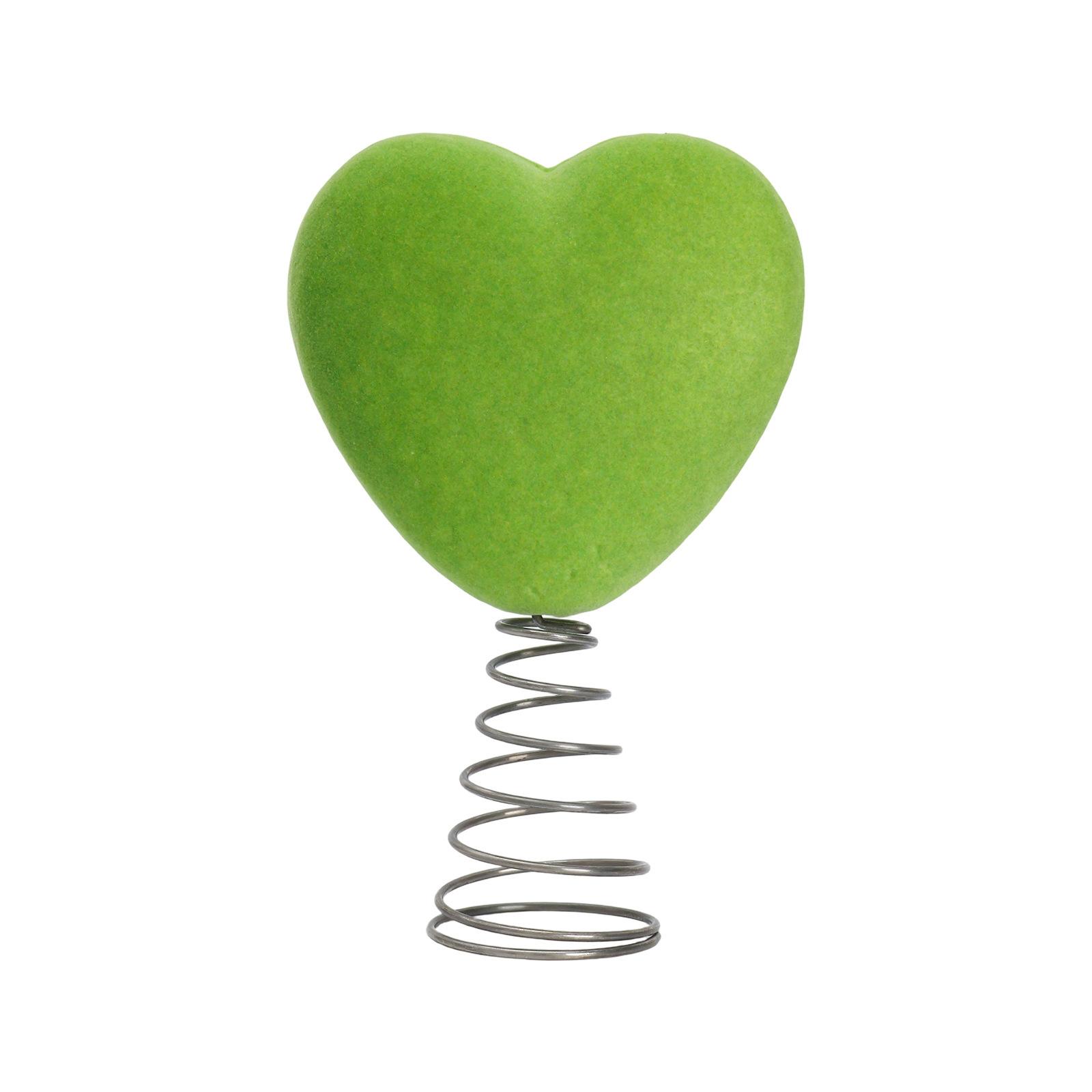 Creative Fluorescent Green Flocked Heart Shaped Tree Top Decoration, Irish Holiday-themed Ornament. one size