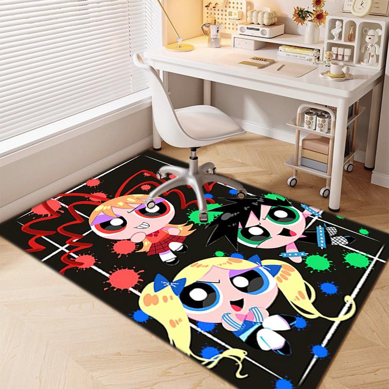 1Pc The Powerpuff Girls Printed rectangle carpet, home door mat, outdoor travel protection carpet A12