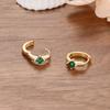 New Square Green Zircon Hoop Earrings For Women  Exquisite Student Girlfriend Fashion Jewelry Accessories Gift