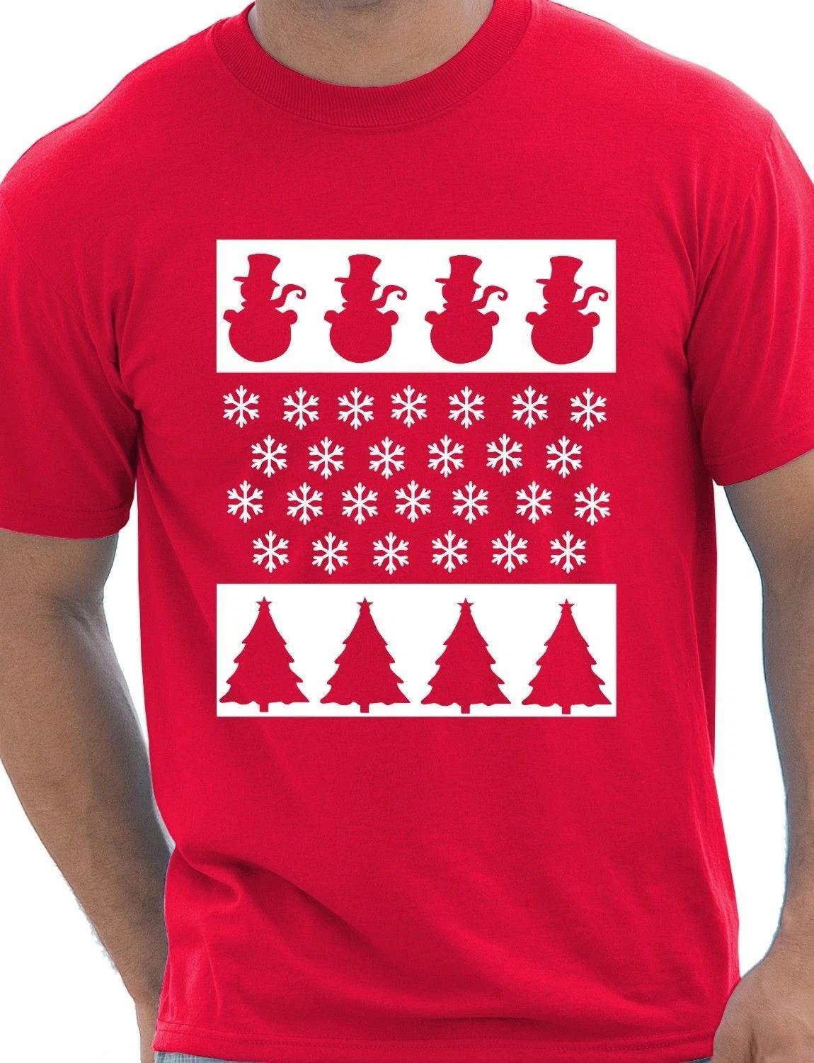 

Christmas Scene Snowman Mens Christmas Gift T-Shirt Size S-XXL XL