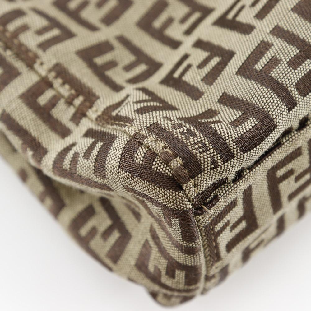 FENDI Zucchino Handbag 8BH132 Brown Nylon canvas Women Used