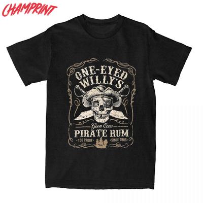 Men One Eyed Willy's Goon Cove Pirate Rum Goonies T Shirts 100% Cotton Clothes Funny Crew Neck Tees Gift Idea T-Shirts
