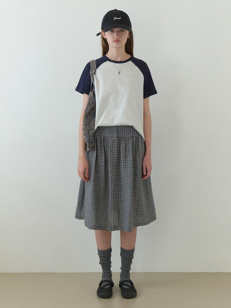 Deomiteun [2Nd] Brume Half T-Shirt (Melange/Navy)