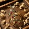 Retro 3D Rose Daisy Camellia Bracelet Set: Women's Enamel Openable Bangle – Elegant Cross-border Style