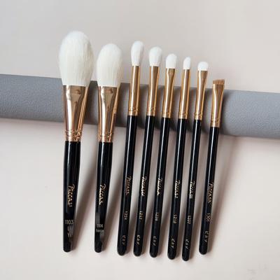 Set di pennelli da trucco Picasso Gold: Cipria in polvere libera, Fard, Sfumatura ombretto, Sopracciglio angolato.