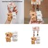 Set Portachiavi Peluche Carino Con Design di Animali Cartone Animato Coniglio Orso Per Regalo e Accessori