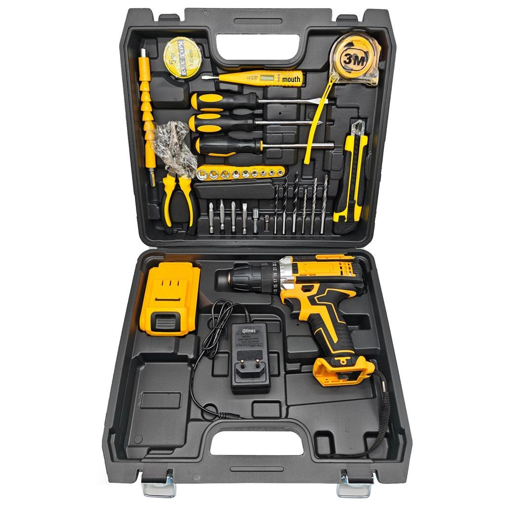 High-Power Cordless Lithium Drill & Multifunctional Electric Screwdriver Set
