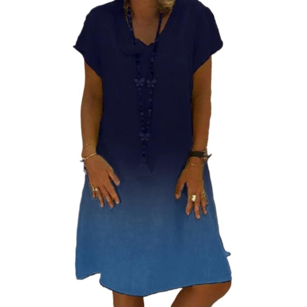 GMXIA Women's Fashion Summer Spring Short Sleeve V-Neck Casual Dresses