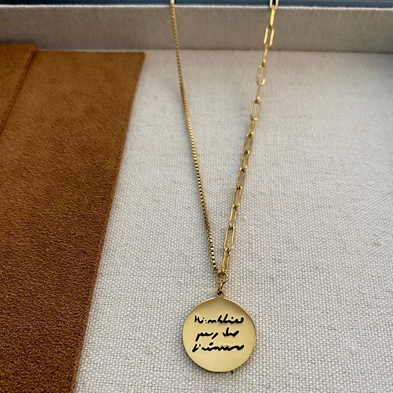 Light Luxury Titanium Steel Letter Necklace - Women's Cold Style Hip-Hop Chain