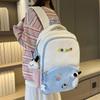 Schoolbag Japanese Ins Student Schoolbag Small Fresh and Sweet Contrasting Color Versatile Backpack Mori Girl Backpack Light