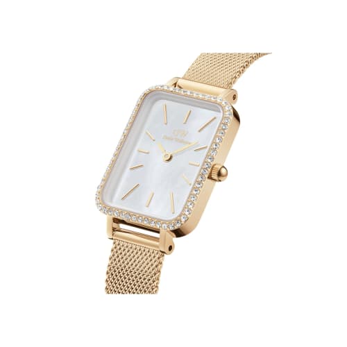 [Official Shop/2-Year Warranty] Daniel Wellington DW Women's Watch with Quadro Lumine Bezel, 20x26mm, G Mesh, White MOP, Black, White, Pink, Mother-of