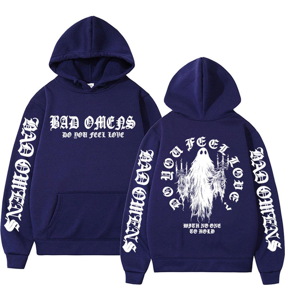 Bad Omens Do You Feel Love Geisterprint Kapuzenpullover Herren Damen Mode Gothic Freizeit Bodywarmer Mit Kapuze Hohe Qualität Fleece Sweatshirts