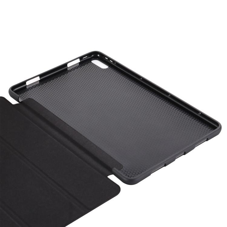 Für Huawei Matepad 10.4 GEBEI Stoßfeste horizontale Klapp-Lederhülle mit dreifach faltbarem Ständer(Grün)