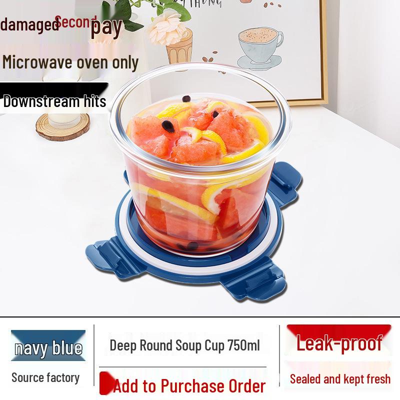 Ciotola Bento in Vetro per Microonde - Resistente alle Alte Temperature, Grande Capacità, Pranzo Ermetico