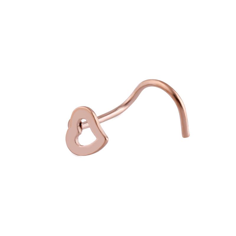 New Pingling Love Nasal Ring Stainless Steel Stainless Steel Steel Heart Corner S -Shaped Nose Nail