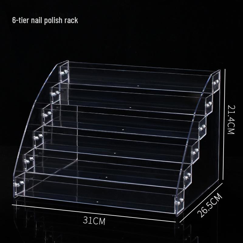 Transparent Plastic Tiered Display Rack for Nail Polish and Cosmetics