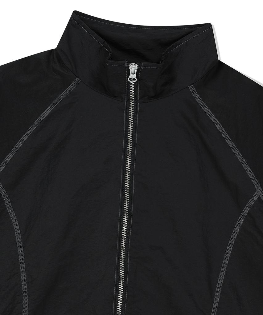 Mahagrid Cover Stitch Nylon Track Jacket Black(Mg2Fsmj247A)