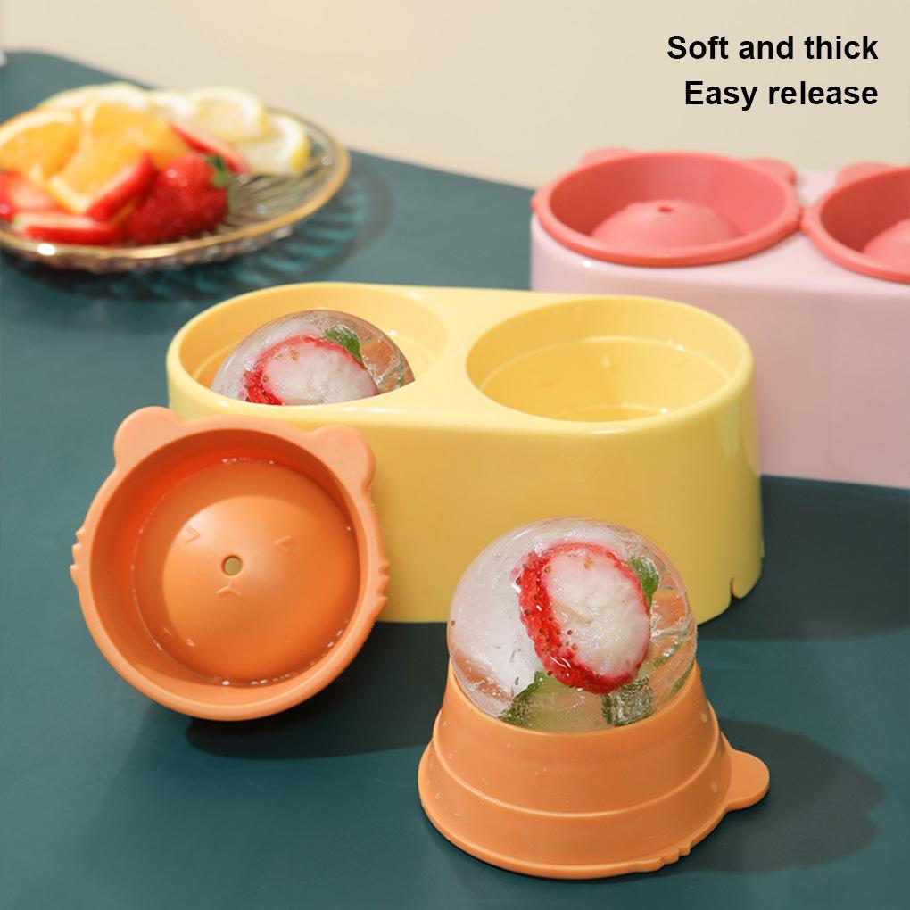 Ice Cube Molds Freezer Double Cavity Kitchen Icing Ball Maker Sealing Draining Hole Plastic Silicone Stackable Manual Mould