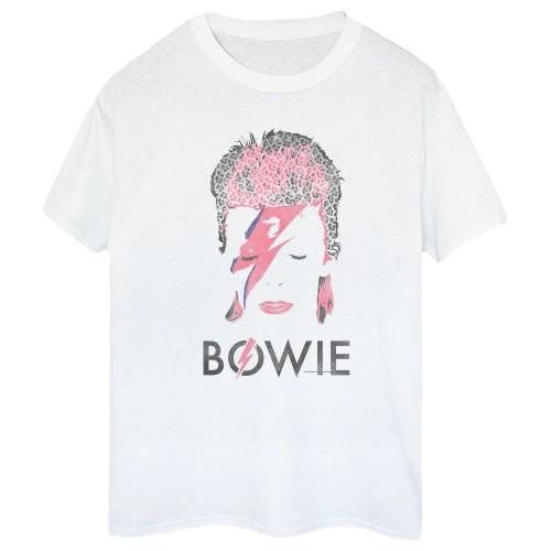 David Bowie Womens/Ladies Aladdin Sane Leopard Boyfriend T-Shirt