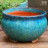 Yixing Zisha Coarse Pottery Flower Pot with Feet: Large Ceramic Succulent Planter for Green Plants & Flowers.