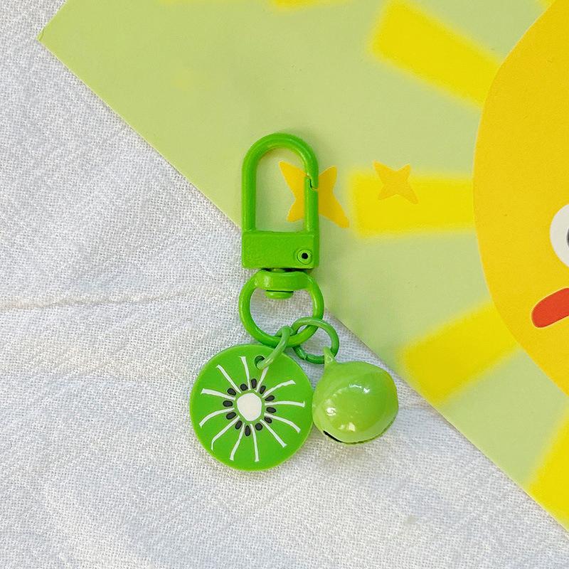 Cute Fruit Strawberry Grape Orange Pendant Keychain For Women Girls Candy Color Fruit Keyring Bag Decoration Accessories