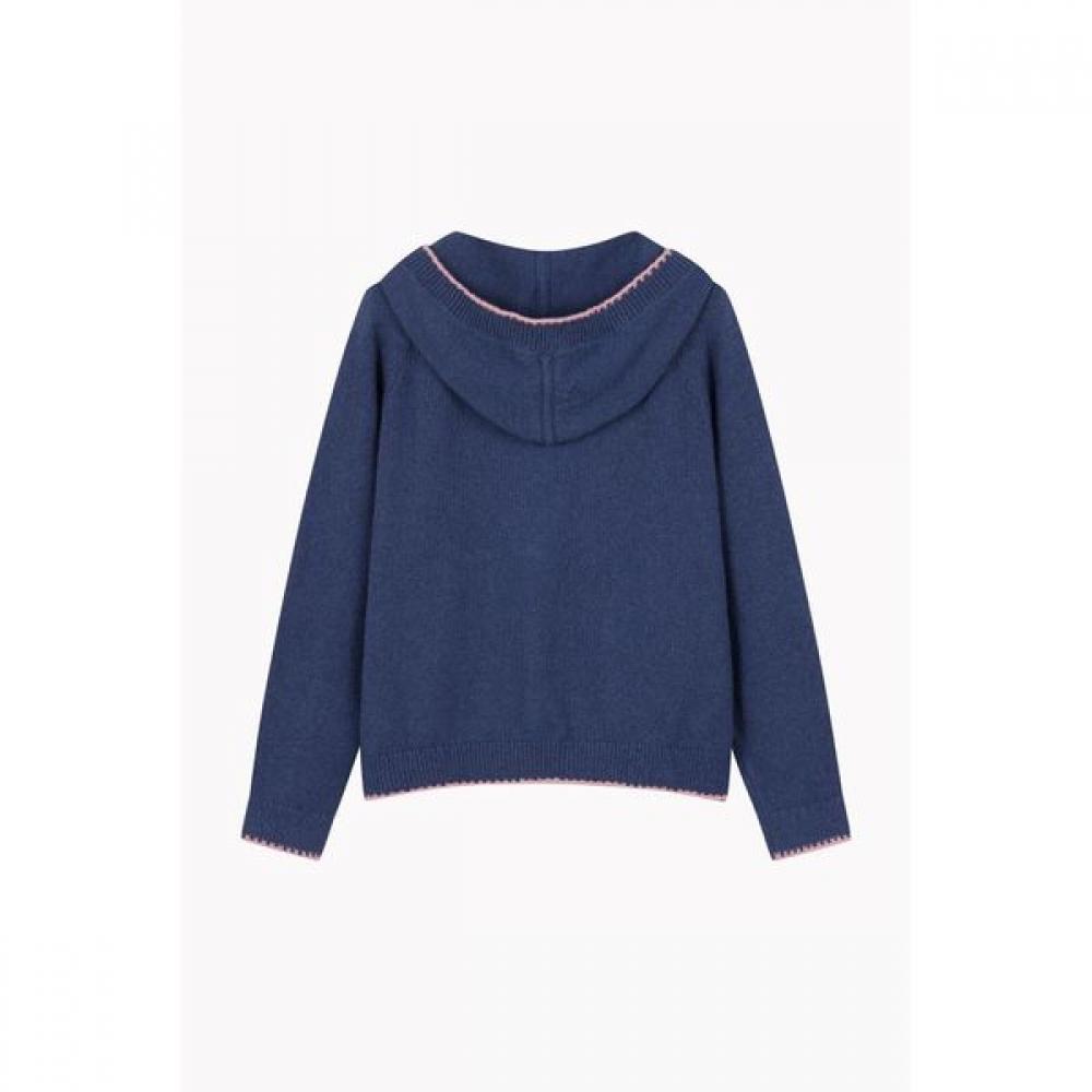 Benetton Heart Apple Point Hooded Cardigan Bakcf1611
