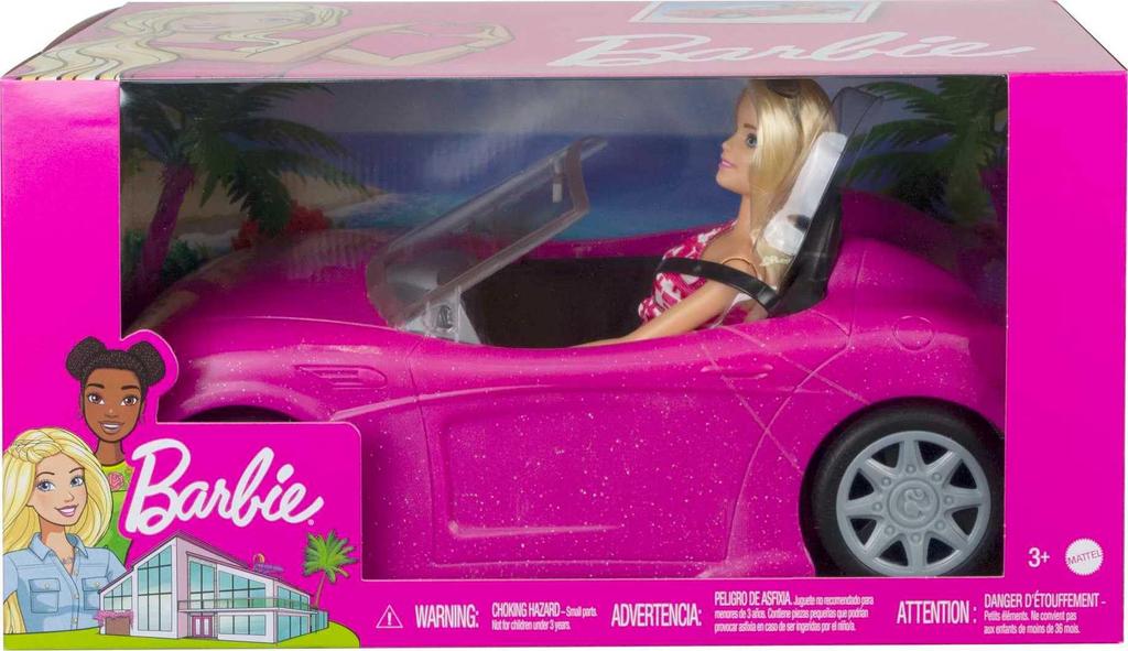 Barbie und das niedliche rosa Auto und Zubehör 3 und DJR55 [Verkleidungs-Puppe/Fahrzeug] [Puppe enthalten] [Altersempfehlung]