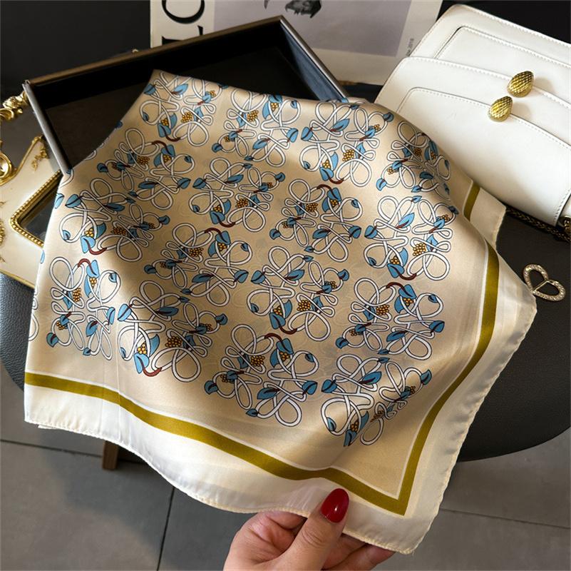 New 70*70cm Silk Satin Hair Scarf Women Handkerchief Printed Female Square Head Bandana Small Neck Muffler Hijab Lady Girl