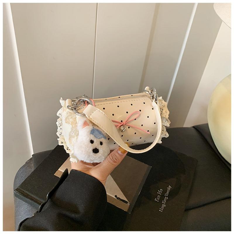 

Новый нишевый дизайн бант в горошек подмышечная маленькая квадратная сумка модная сумка-мессенджер на плечо для通勤