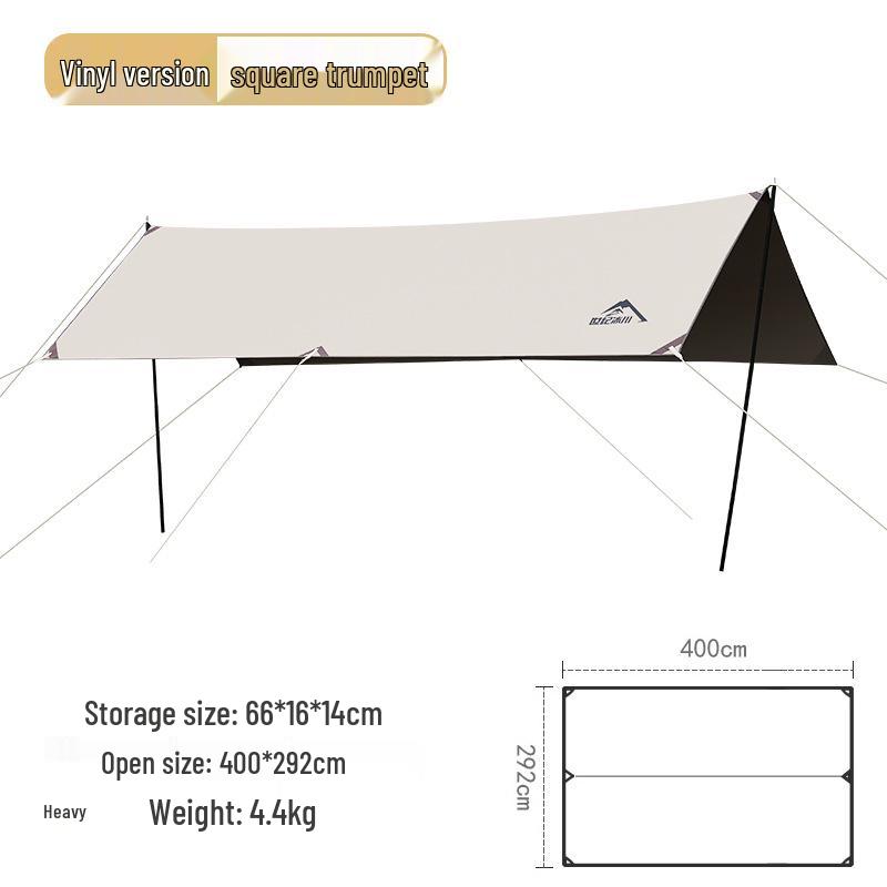 Silver Coated Large Outdoor Camping Sunshade Tent - Rainproof Pergola for Picnics