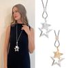 Fashion Trend Light Luxury Niche Sense Collarbone Chain Temperament Simple Cold Wind Five-pointed Star Hollow Necklace