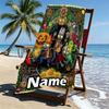 Custom Name Personalized Plants vs. Zombies Print Beach Towel, for Trip Camping Beach Party Home Decor, Birthday Gift for Family & Friends