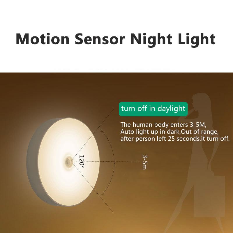 6 LEDs PIR Motion Sensor Night Light Auto On/Off for Bedroom Stairs Cabinet Wardrobe Wireless USB Rechargeable Wall Lamp